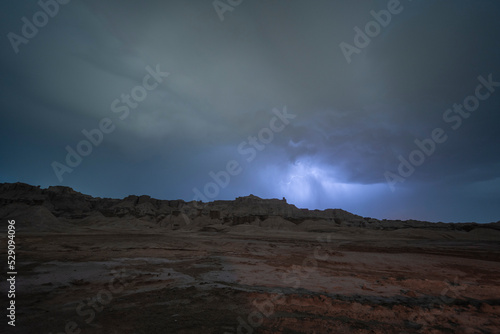 thunderstorm in Gobi desert