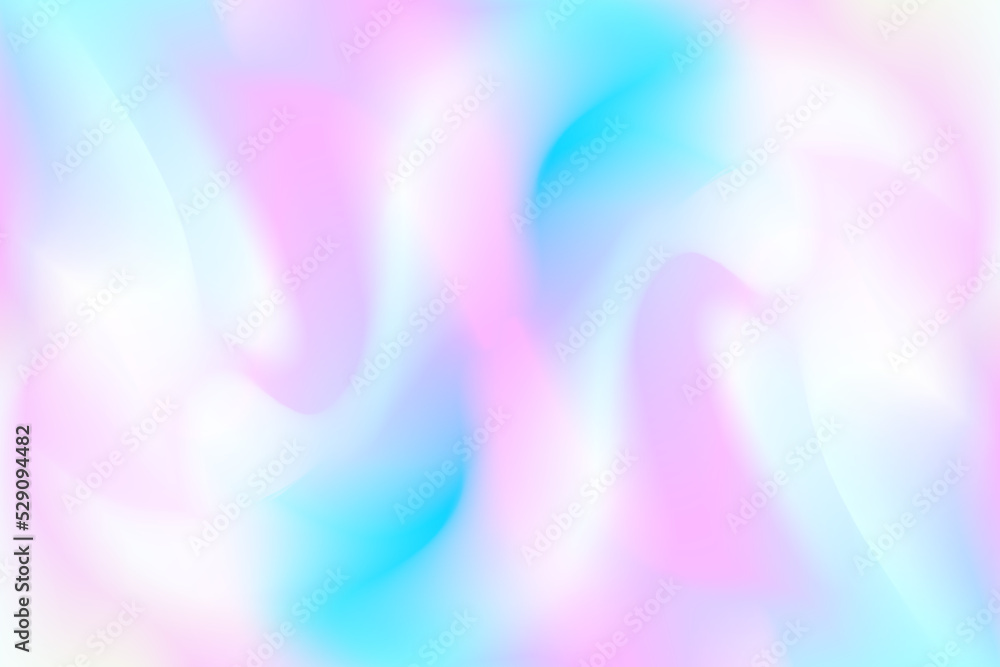 Holographic iridescent gradient background. Neon abstract vibrant illustration. Pink and blue rainbow pastel wallpaper. Vector banner.