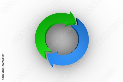 Blue and green arrow circle