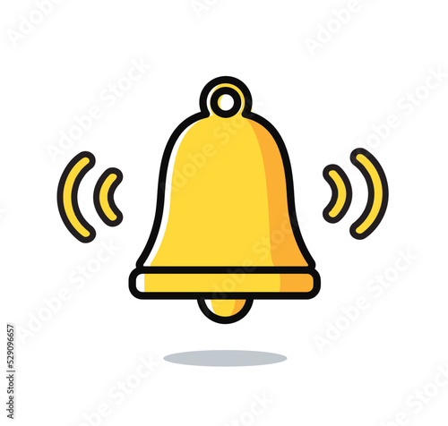  yellow golden bell icon. vector illustration 