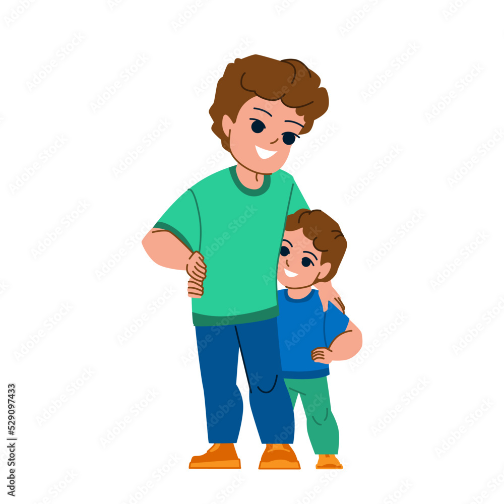 brother family vector. love happy, children young, boy lifestyle, childhood people, kids happiness brother family character. people flat cartoon illustration