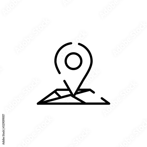 GPS, Map, Navigation, Direction Line Icon Vector Illustration Logo Template. Suitable For Many Purposes.