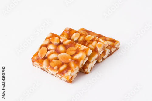 indian sweet Peanut chikki or peanut bar made with jaggery