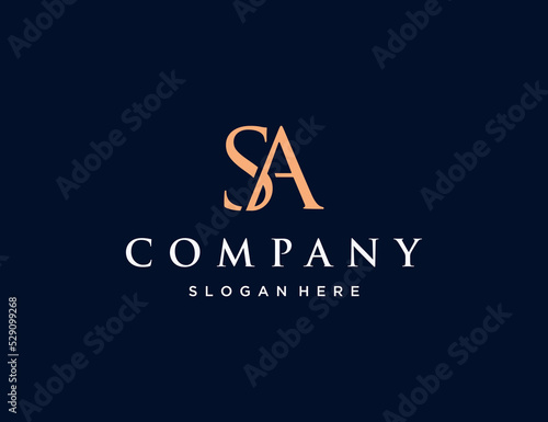 Luxury Initial letter SA logo design