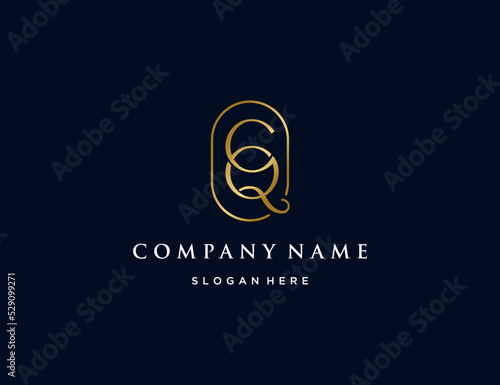 Luxury Initial letter CQ logo design