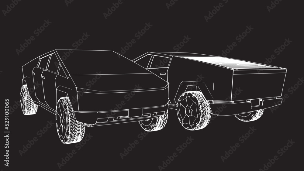 Cybertruck vector illustration Stock Vector | Adobe Stock