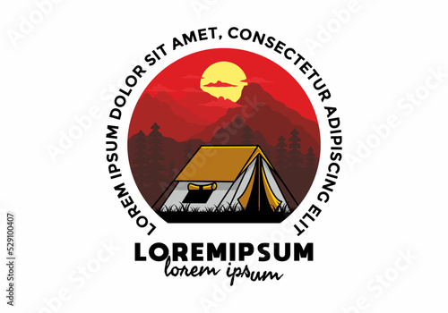 Wallpaper Mural Double layer tent flat illustration badge design Torontodigital.ca