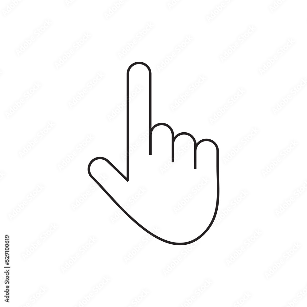 Hand cursor icon click symbol Hand cursor icon click symbol