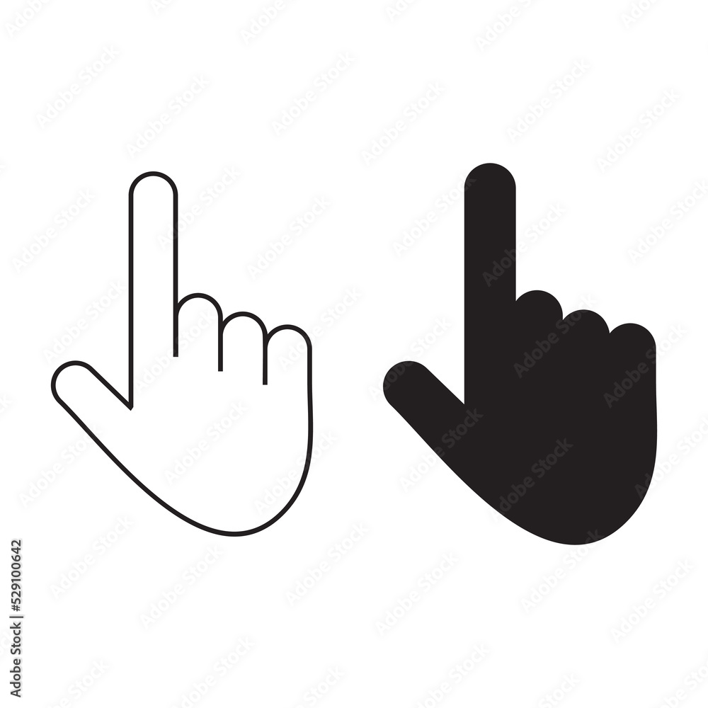 Hand cursor icon click symbol	