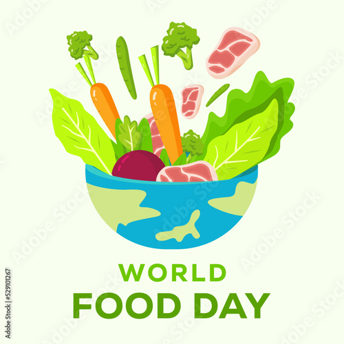 flat design world food day illustrations