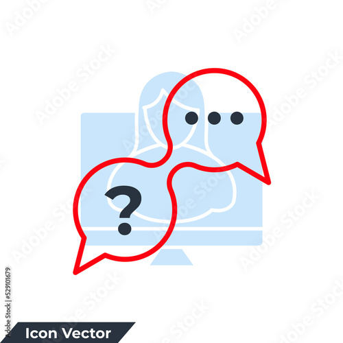 question and answer icon logo vector illustration. question answer symbol template for graphic and web design collection