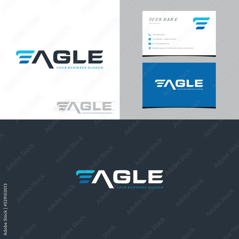 Eagle Text Logo Design Eagle Text Logo Design