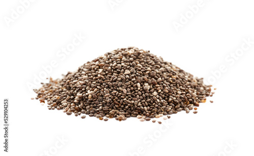 chia seed isolated on white background. heap of chia seed isolated on white background. pile of chia seed isolated on white background                                                            