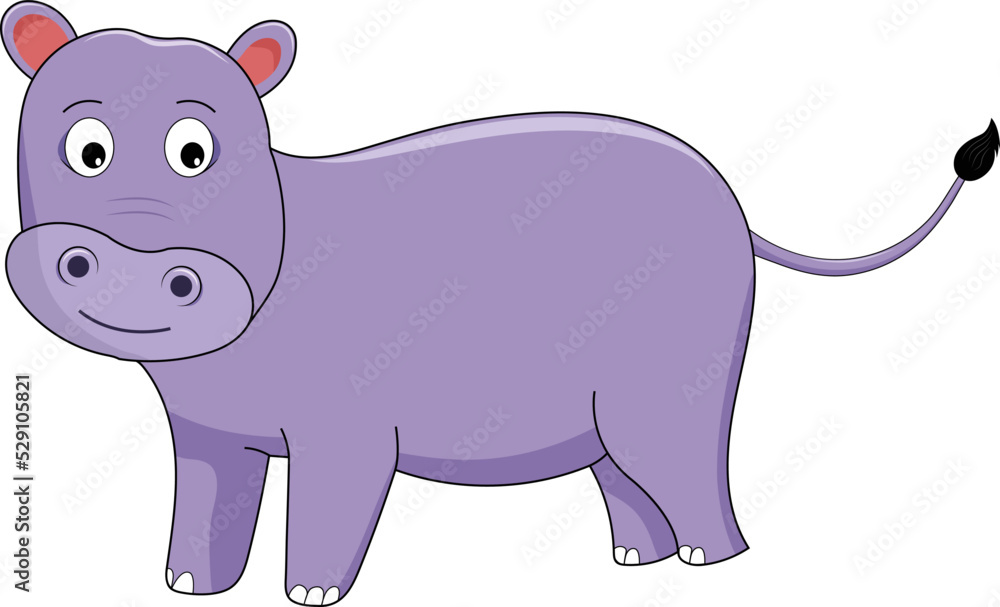 Obraz premium Cute Hippopotamus Vector Illustration Graphic