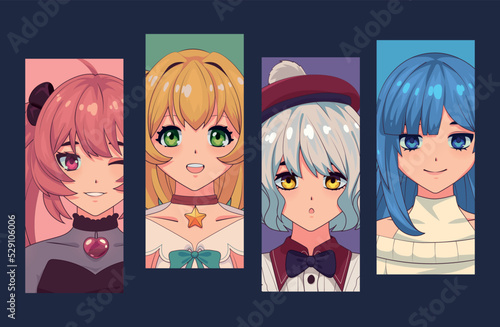 set banners of anime girls