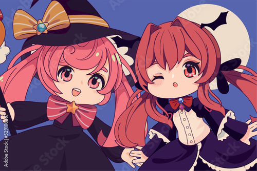 witches anime chibi