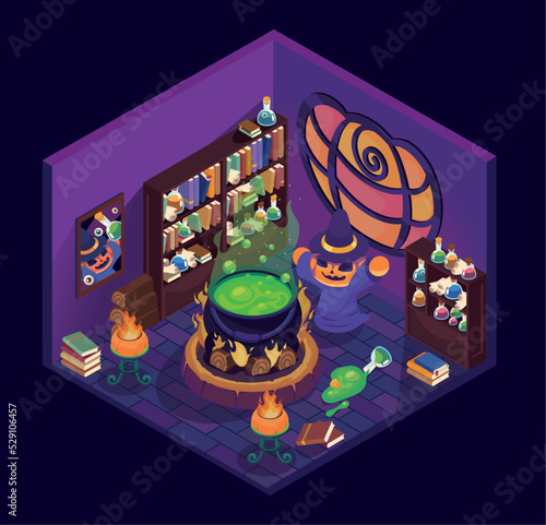 witch house with stuff for magic