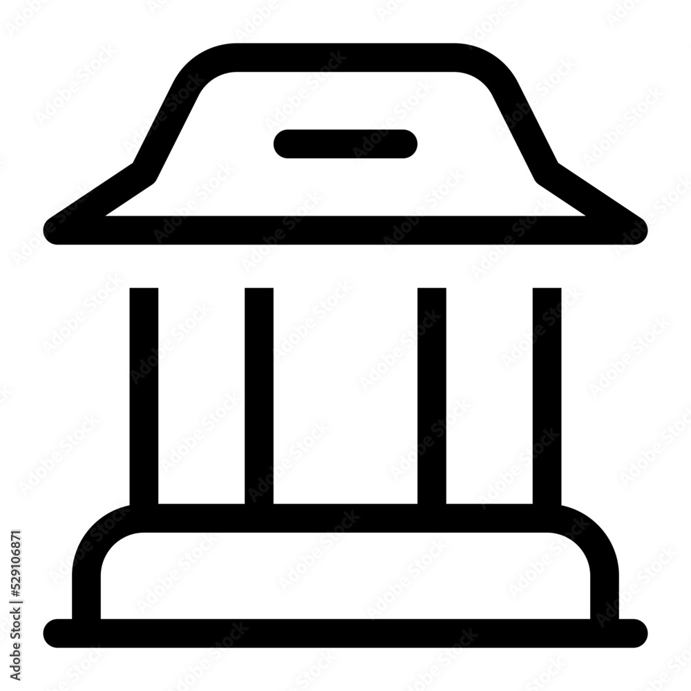 temple gate outline icon vector temple gate outline icon vector