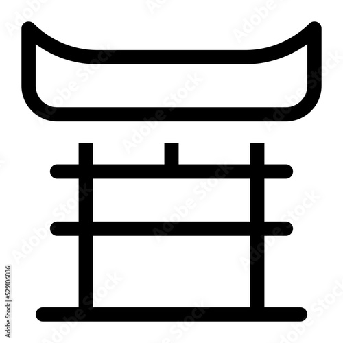 torii gate outline icon vector