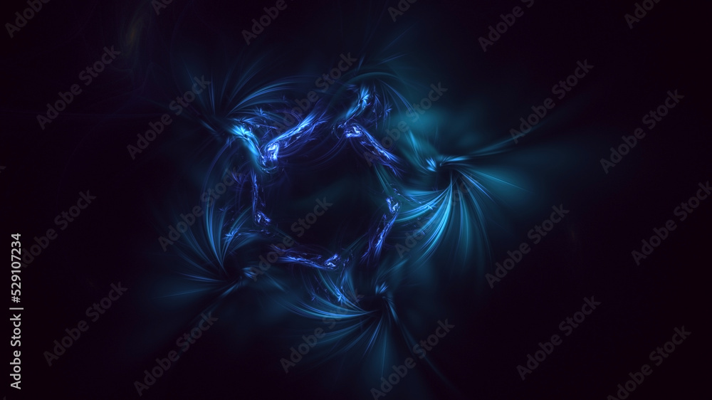 3D rendering abstract colorful fractal light background