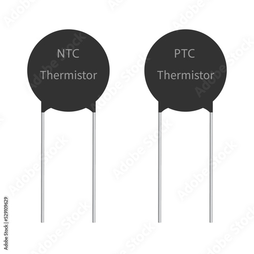vector design of NTC and PTC thermistor. photo