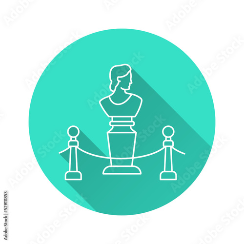 Sculpture icon with long shadow for graphic and web design.