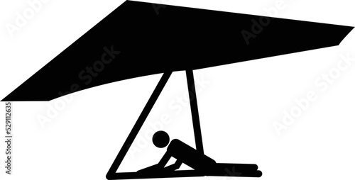hang glider icon on white background. hang gliding sign. flat style.