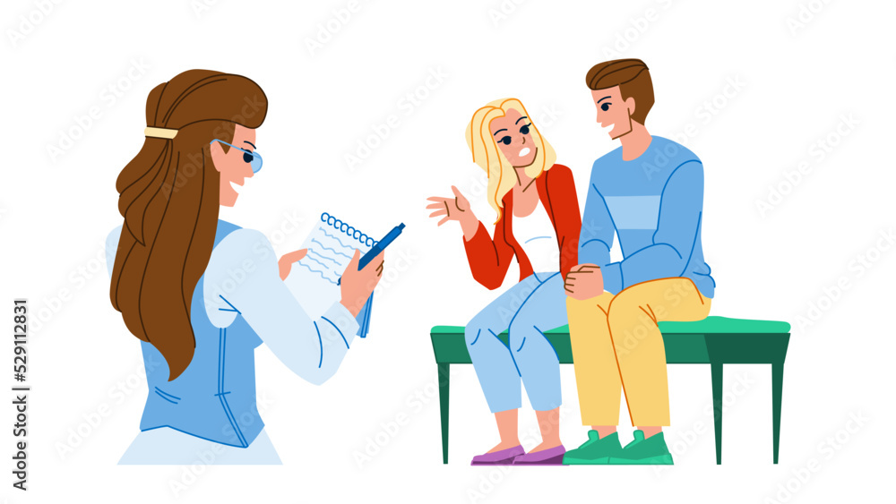 couple therapy vector. psychologist family, marriage psychotherapy, relationship therapist, woman man psychology couple therapy character. people flat cartoon illustration couple therapy vector. psychologist family, marriage psychotherapy, relationship therapist, woman man psychology couple therapy character. people flat cartoon illustration