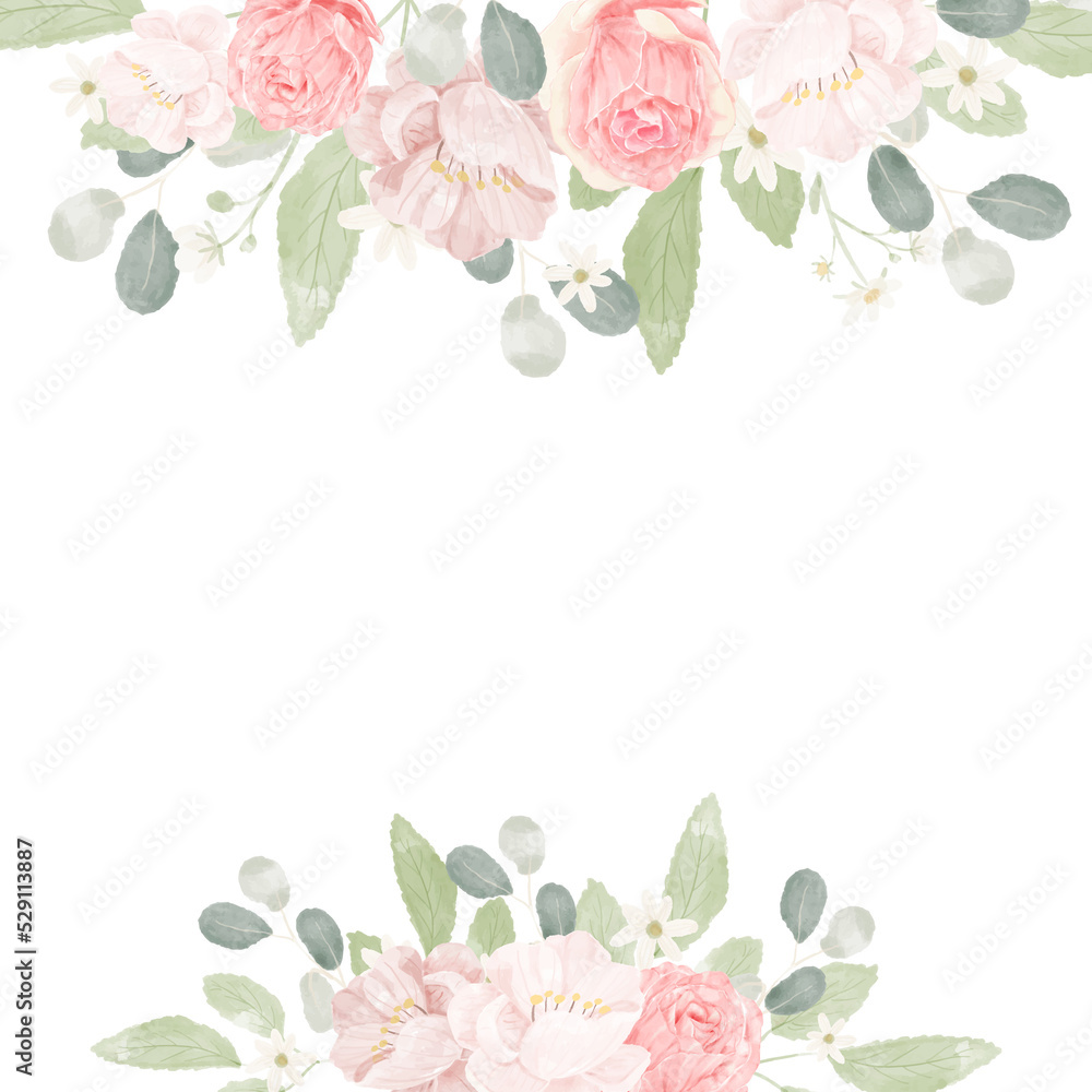 pink pastel watercolor rose flower bouquet arrangement banner background pink pastel watercolor rose flower bouquet arrangement banner background