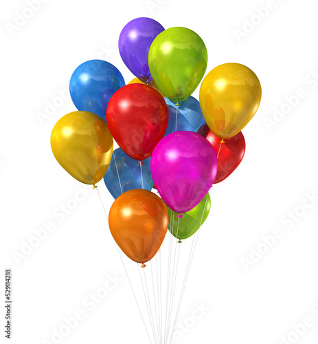 Colorful air balloons on a transparent background