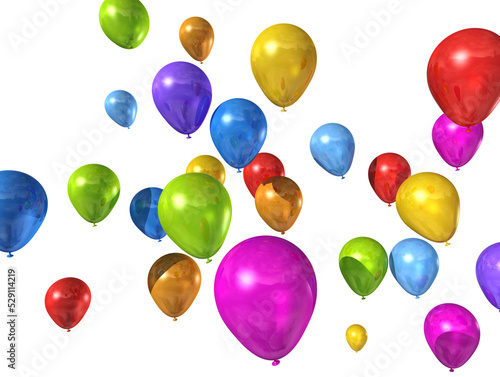 Print op canvas colored balloons on a transparent background