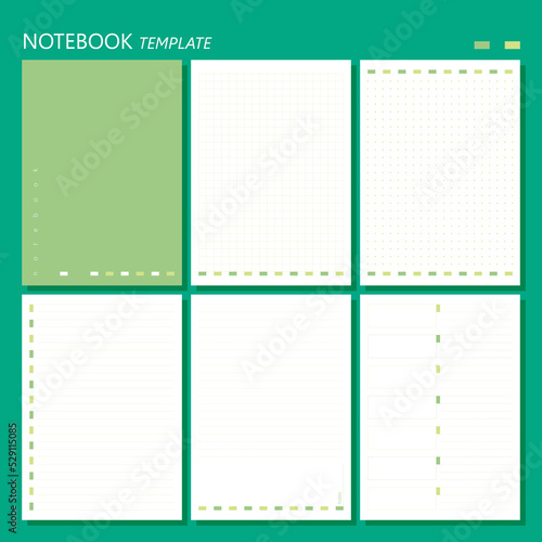 Green simple notebook planner template