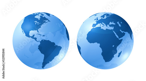 blue glossy globes