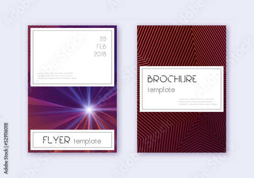 Stylish cover design template set. Violet abstract
