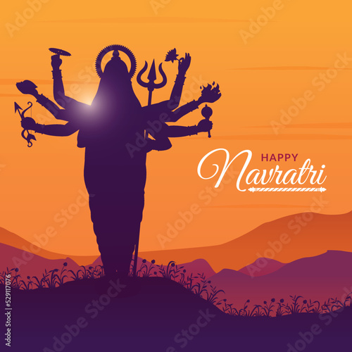 Goddess Durga, Shubh Navratri festival, Happy Dussehra and Durga Puja