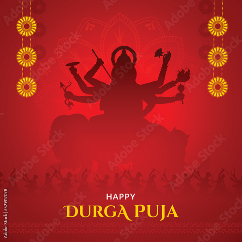  Goddess Durga, Shubh Navratri festival, Happy Dussehra and Durga Puja