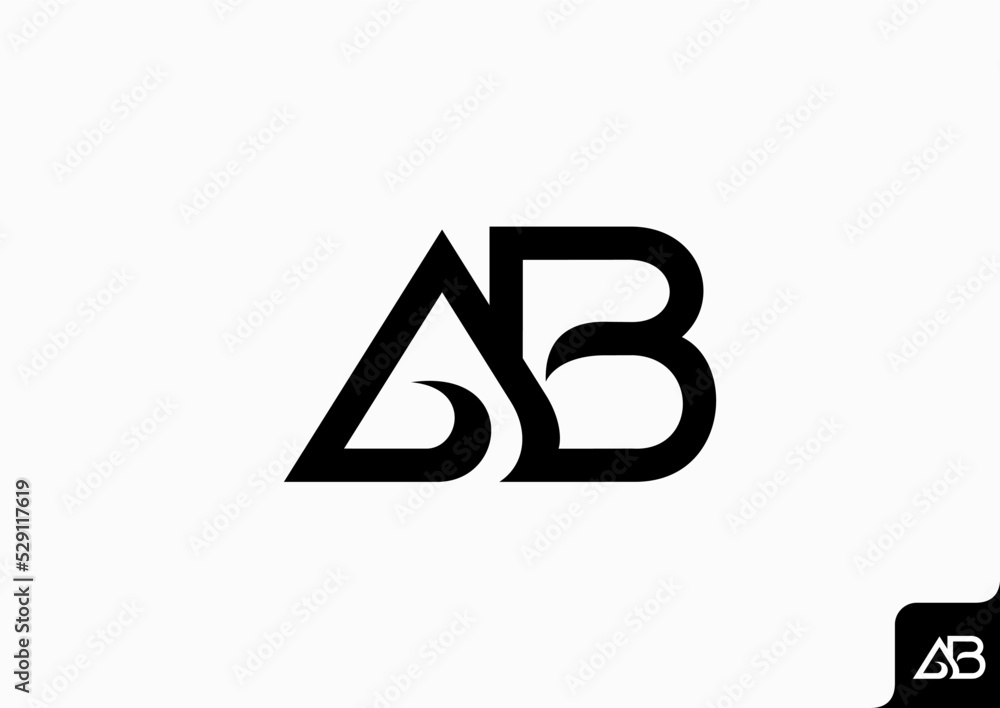Letter AB logo design flat icon Letter AB logo design flat icon