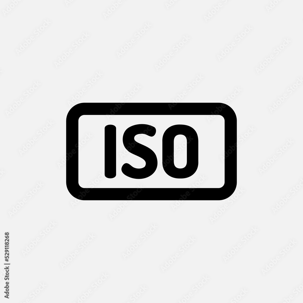 Iso icon in line style about camera, use for website mobile app presentation Iso icon in line style about camera, use for website mobile app presentation