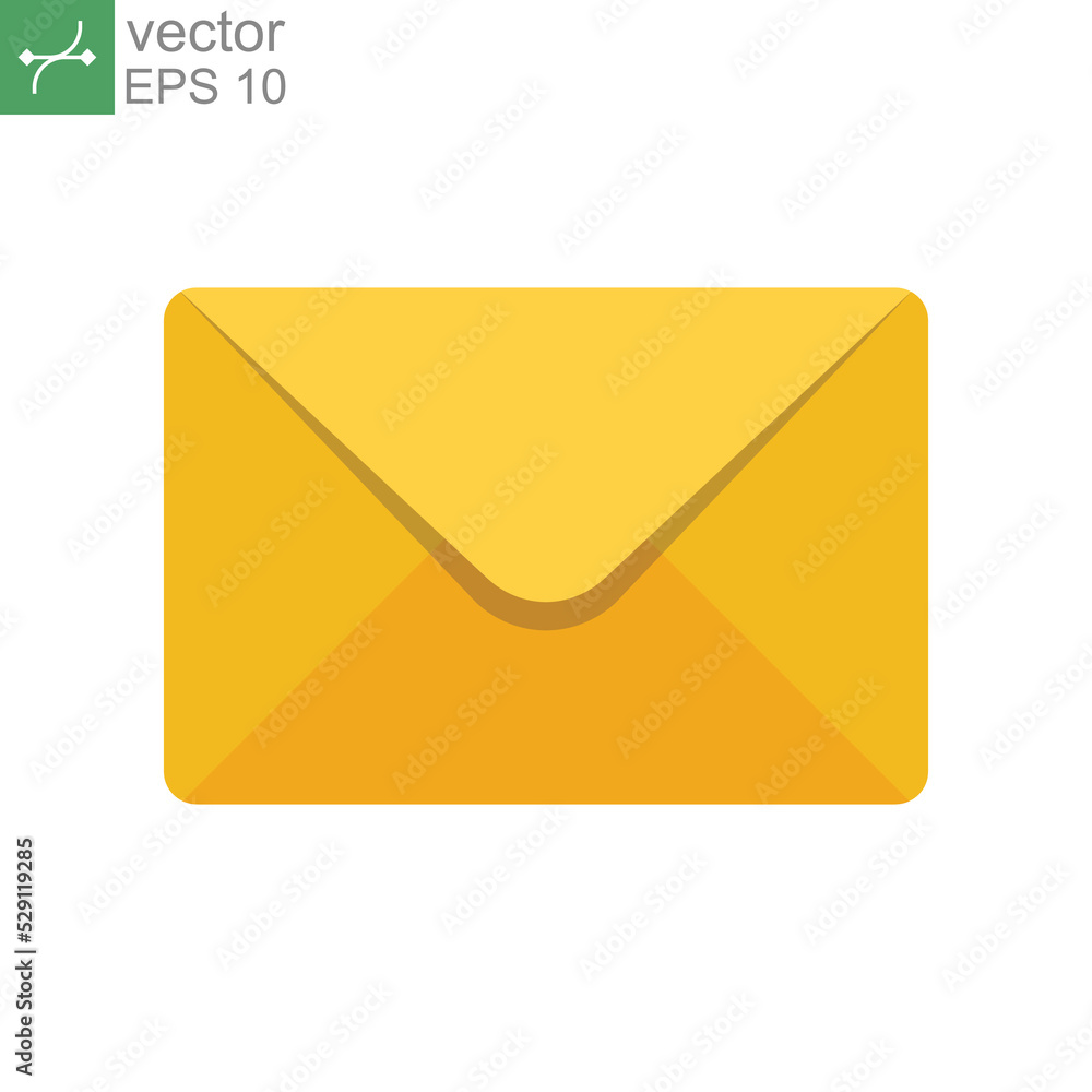 Flat Design Style Email letter icon. Mail envelope for new letter messaging symbol. News postcard logo pictogram for business web and app. vector illustration design on white background EPS 10 Flat Design Style Email letter icon. Mail envelope for new letter messaging symbol. News postcard logo pictogram for business web and app. vector illustration design on white background EPS 10