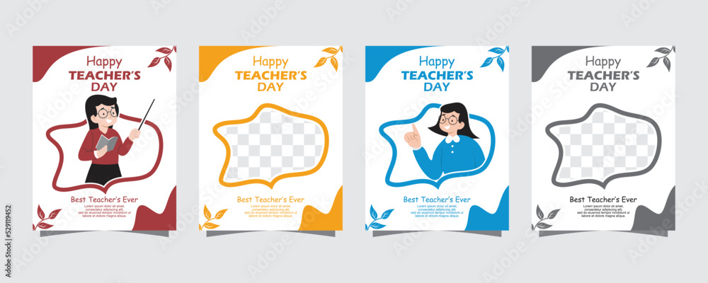 Happy teachers day banners template.
