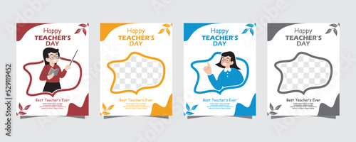 Happy teachers day banners template.