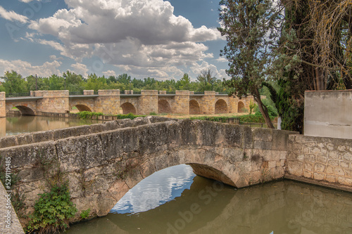 Medieval bridge over the Duero river in San Esteban de Gormaz (Soria, Spain)