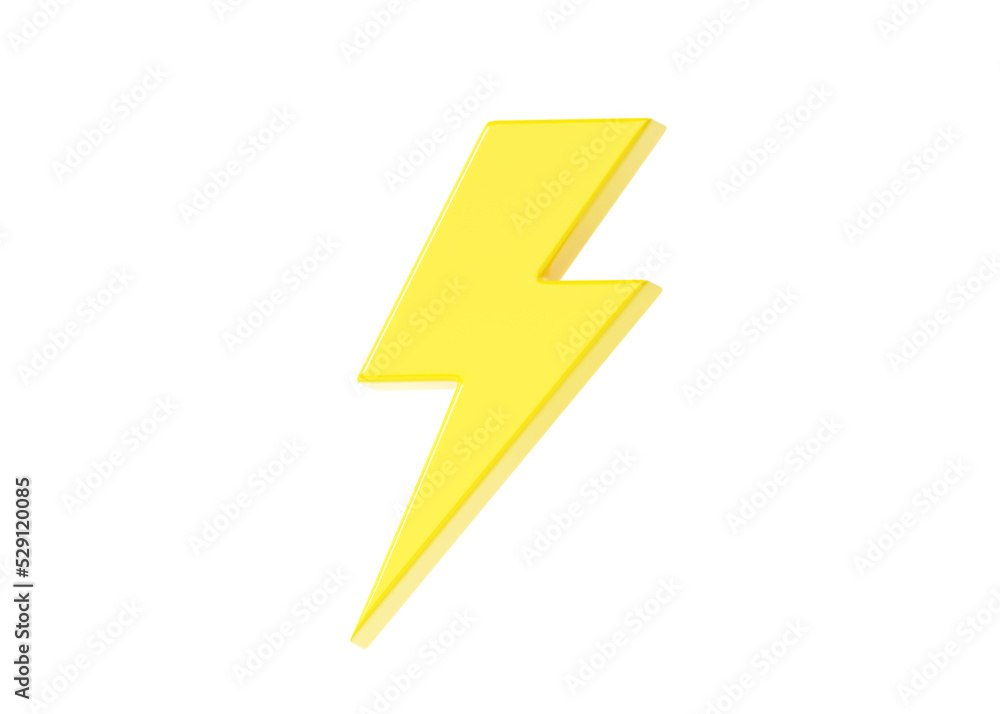Lightning 3d illustration - thunder power icon, energy quick bolt and electric flash. Fast thunderbolt cartoon symbol Lightning 3d illustration - thunder power icon, energy quick bolt and electric flash. Fast thunderbolt cartoon symbol