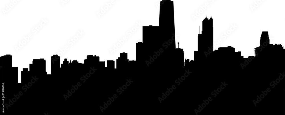 Vector city skyline silhouette