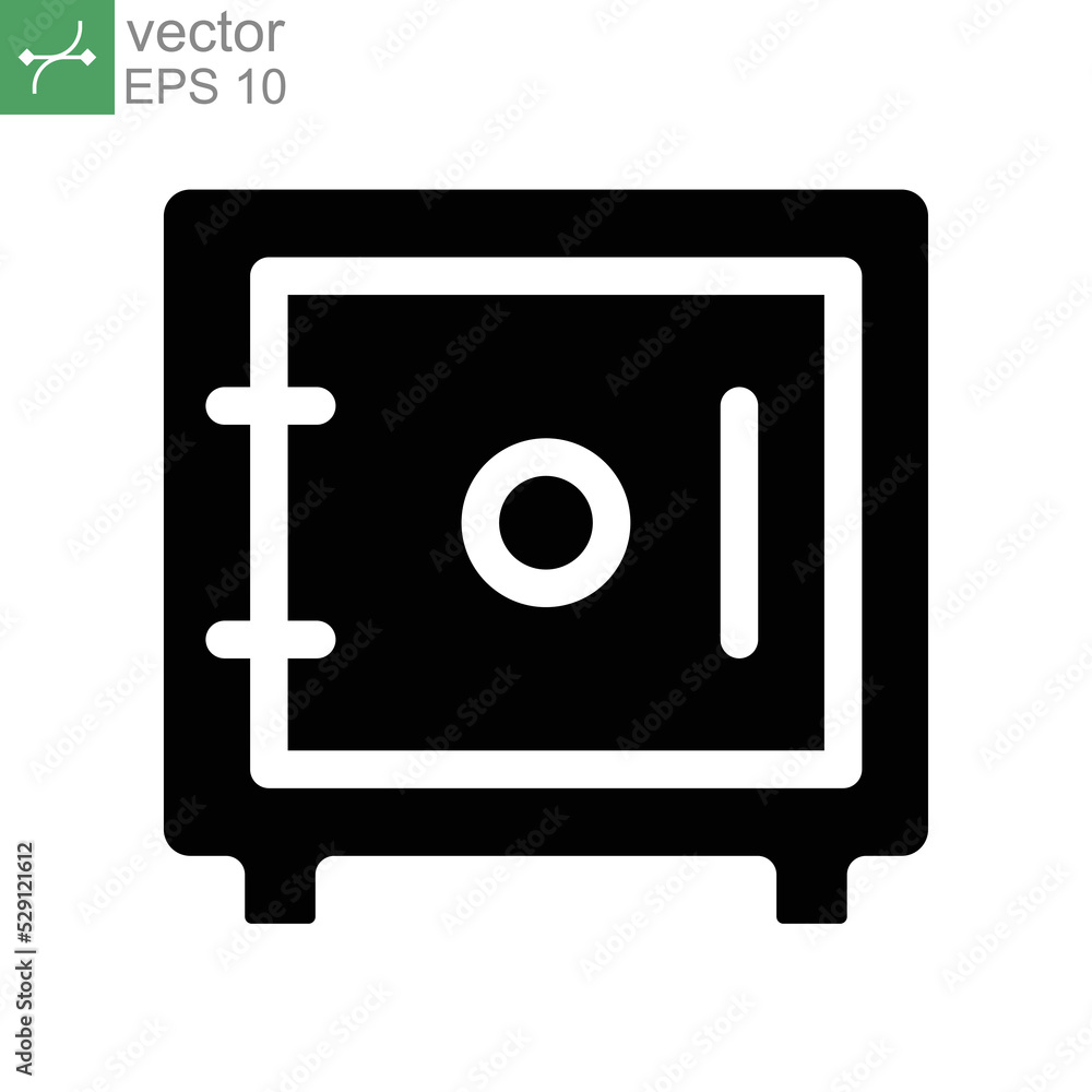 Save money solid icon. wallet web, Safe bank for safety protection. Deposit secure box. Wealth for business and finance concept. Vector illustration. design on white background. EPS 10 Save money solid icon. wallet web, Safe bank for safety protection. Deposit secure box. Wealth for business and finance concept. Vector illustration. design on white background. EPS 10