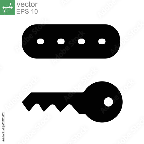 Key token solid icon. authentication software device, Cryptosystem security token with Password. lock and key icon for mobile and app. vector illustration design on white background. EPS 10