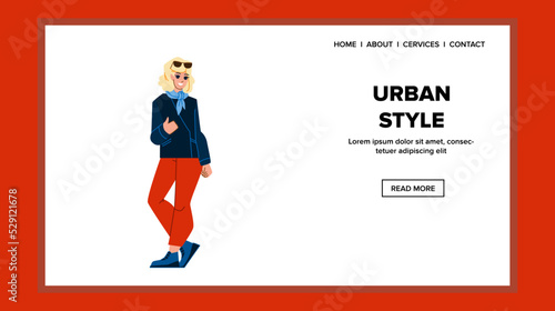urban style vector. fashion trendy, young modern, lifestyle girl, street people, funky art, woman urban style character. people flat cartoon illustration