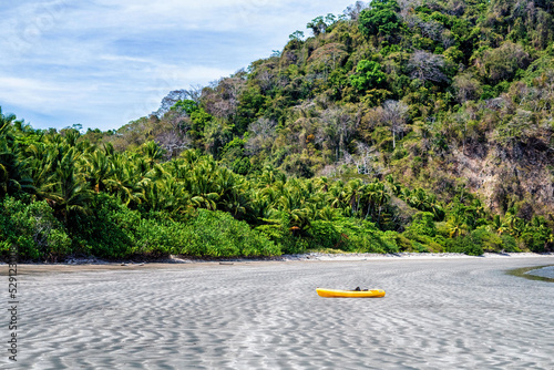 Kayak at Pacific Cost Lonely Beach in Costa Rica Guanacaste