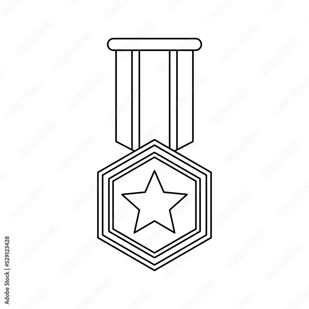 Naklejka premium Coloring page with Medal for kids