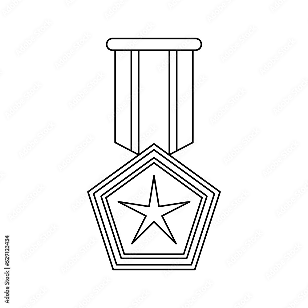 Naklejka premium Coloring page with Medal for kids